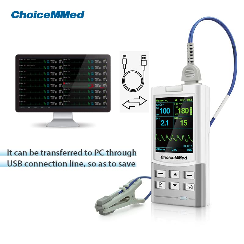 Handheld Pulse Oximeter for Vet Use - Heart Rate and Blood Pressure Monitor - Medical Monitoring for Dog, Cat, and Small Animals - Blood Oxygen Saturation Medical Monitoring Equipment