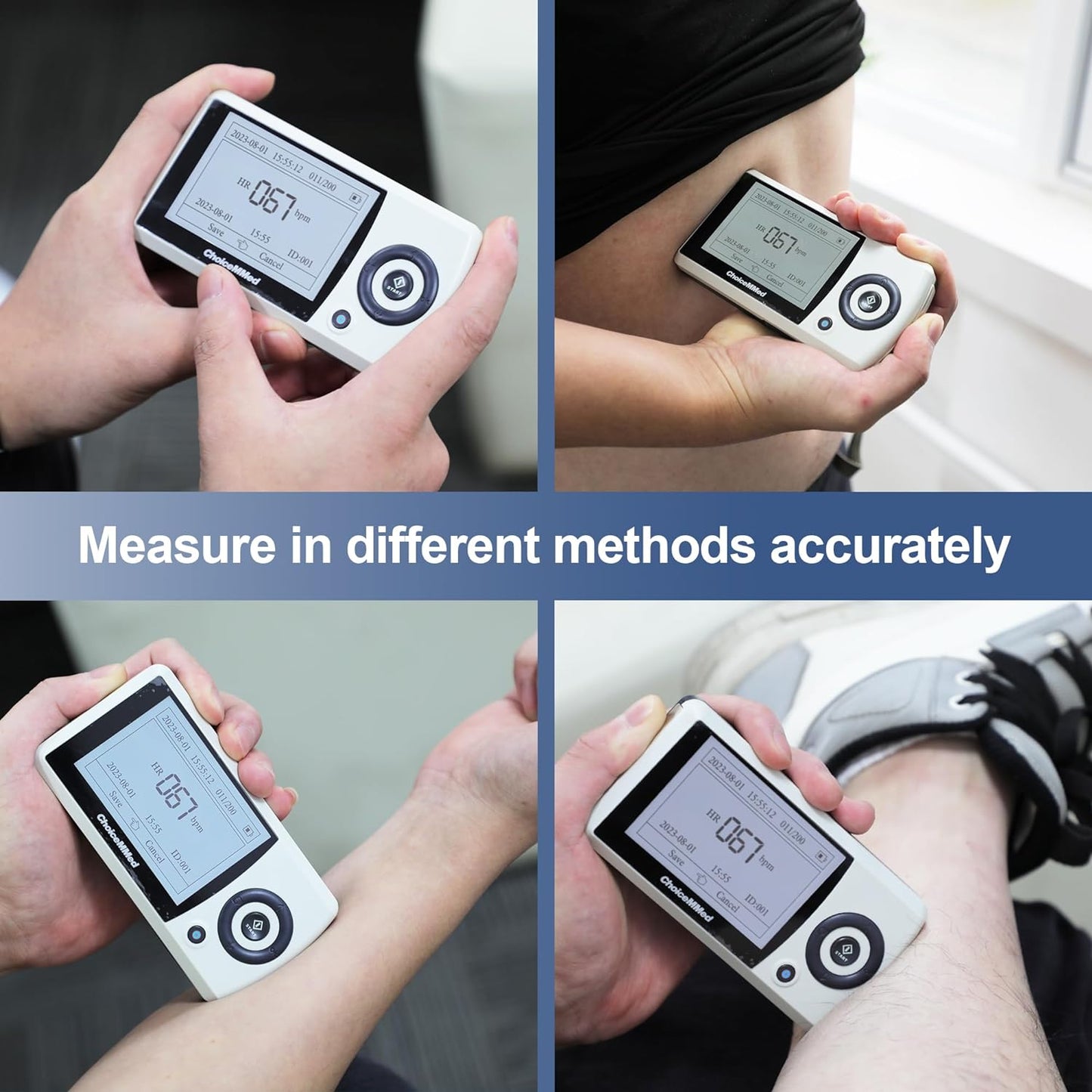 CHOICEMMED Portable ECG Monitor - Record ECG and Heart Rate On-The-Go - Support Storing Up to 200 Records - No Subscription Required