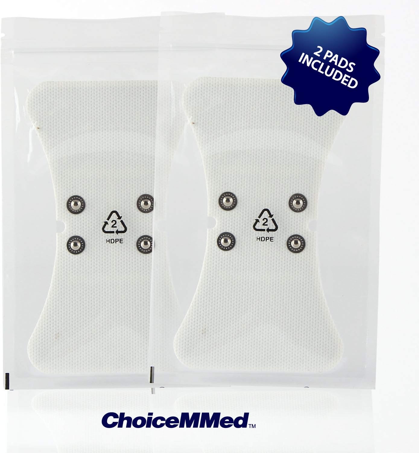2 Pack Universal Therma Heated TENS Unit Pads - Muscle Stimulator E-stim Electrodes - Universal Replacement Massage Pads for Electronic Pulse Stimulators - Reusable Pad for Electrotherapy