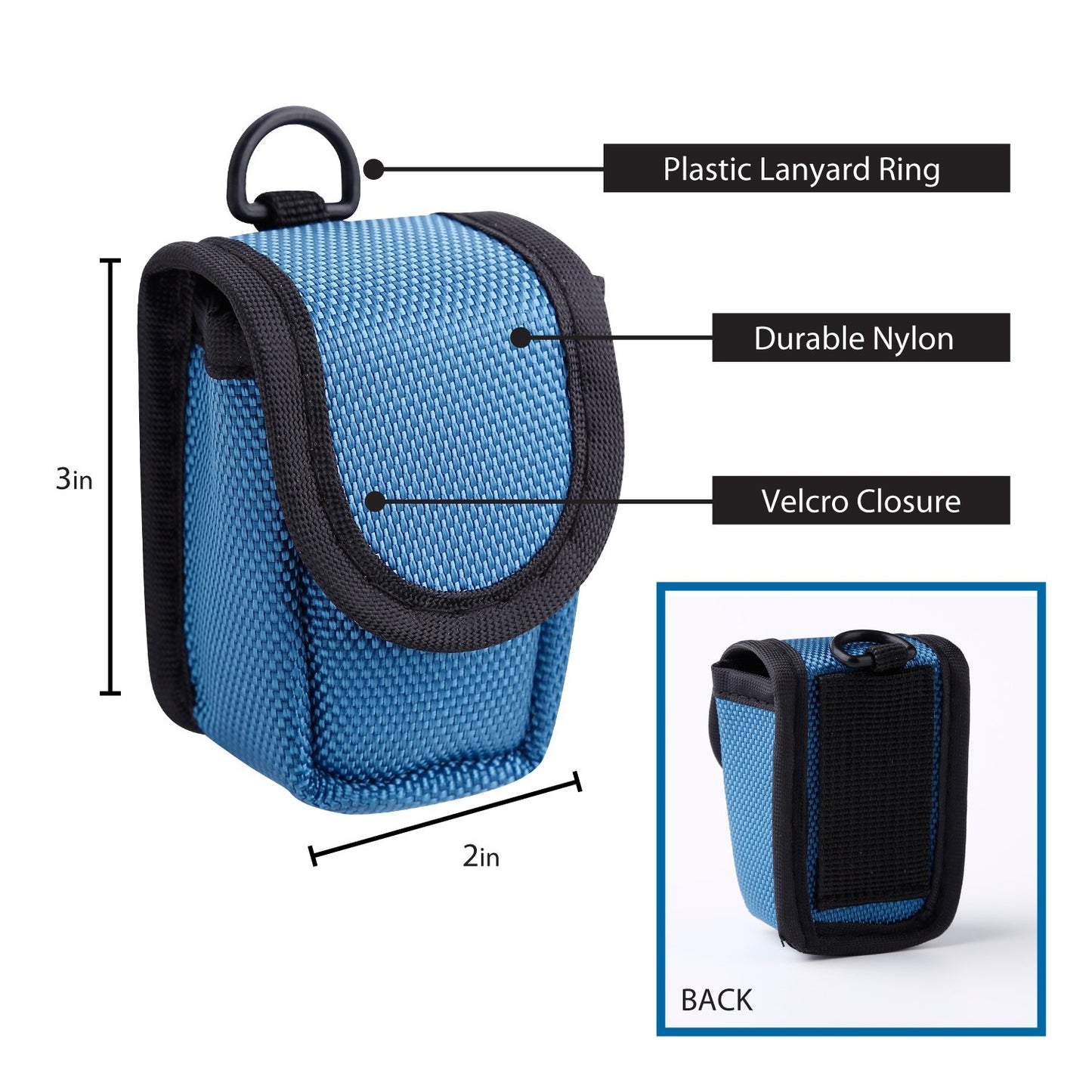 MIBEST Blue Pulse Oximeter Case - Nylon O2 Saturation Monitor Case - SPO2 Pulse Oximeter Carry Case - Portable Oxygen Sensor Carry Pouch - Fingertip Oximeter Case