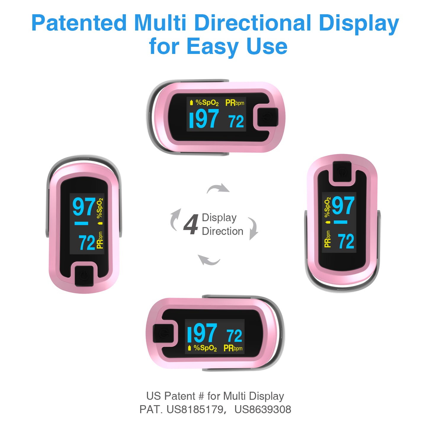 Pulse Pro CN340™ OLED Fingertip Pulse Oximeter, Pink