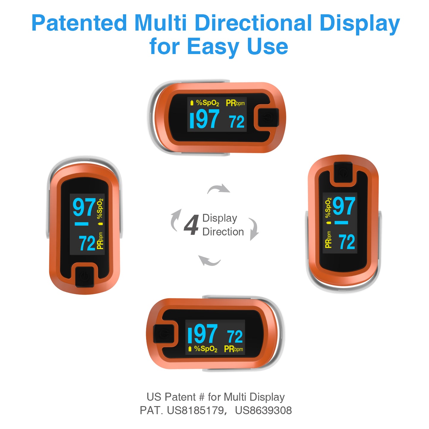 Pulse Pro CN340™ OLED Fingertip Pulse Oximeter, Orange