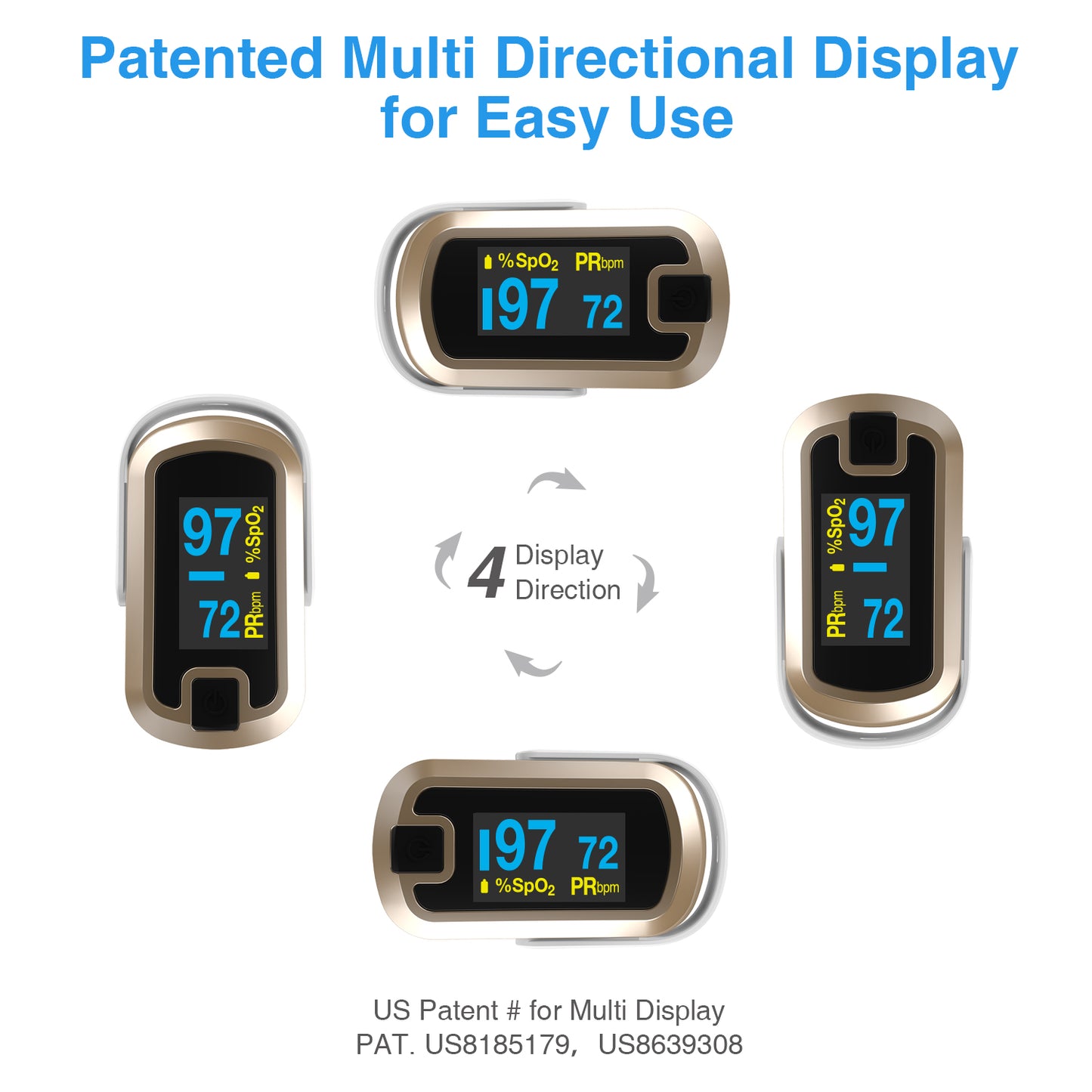 Pulse Pro CN340™ OLED Fingertip Pulse Oximeter, Luxury Gold