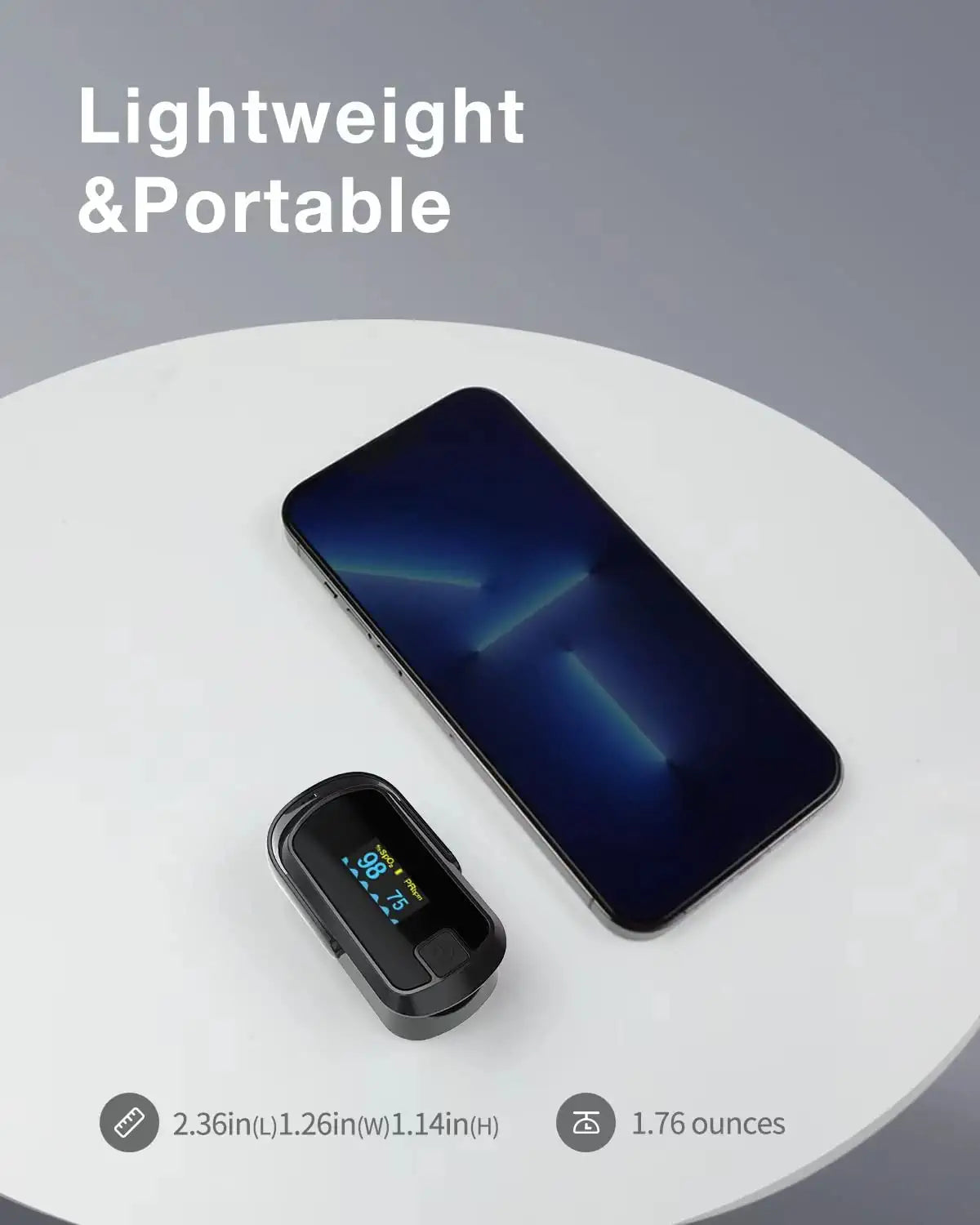 MIBEST OLED Finger Pulse Oximeter with Respiration Count - Oxygen Meter Finger Pulse Oximeter with Respiration Reading - Blood Oxygen Saturation Monitor, Fast Pulse Rate Reading with Perfusion Index