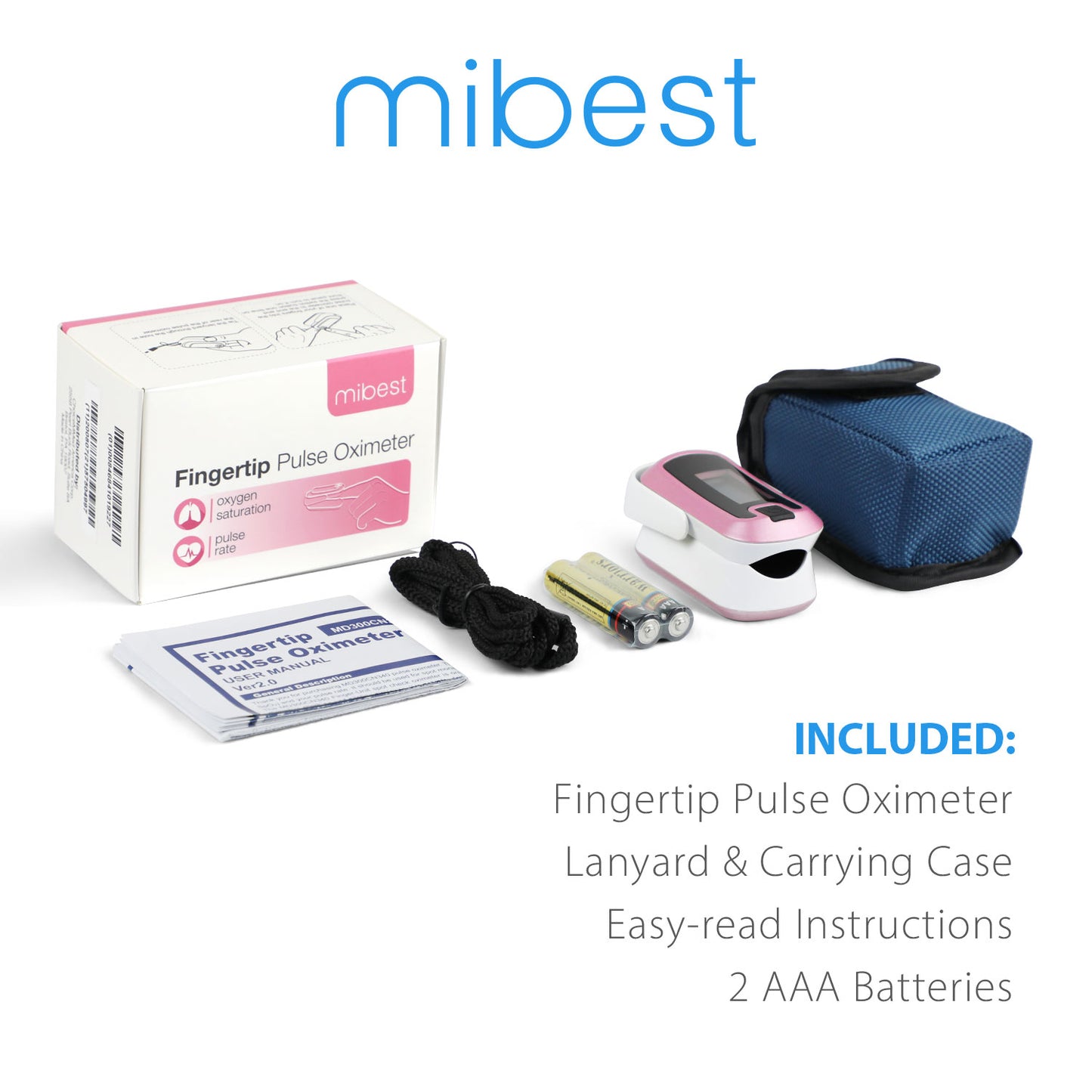 Pulse Pro CN340™ OLED Fingertip Pulse Oximeter, Pink