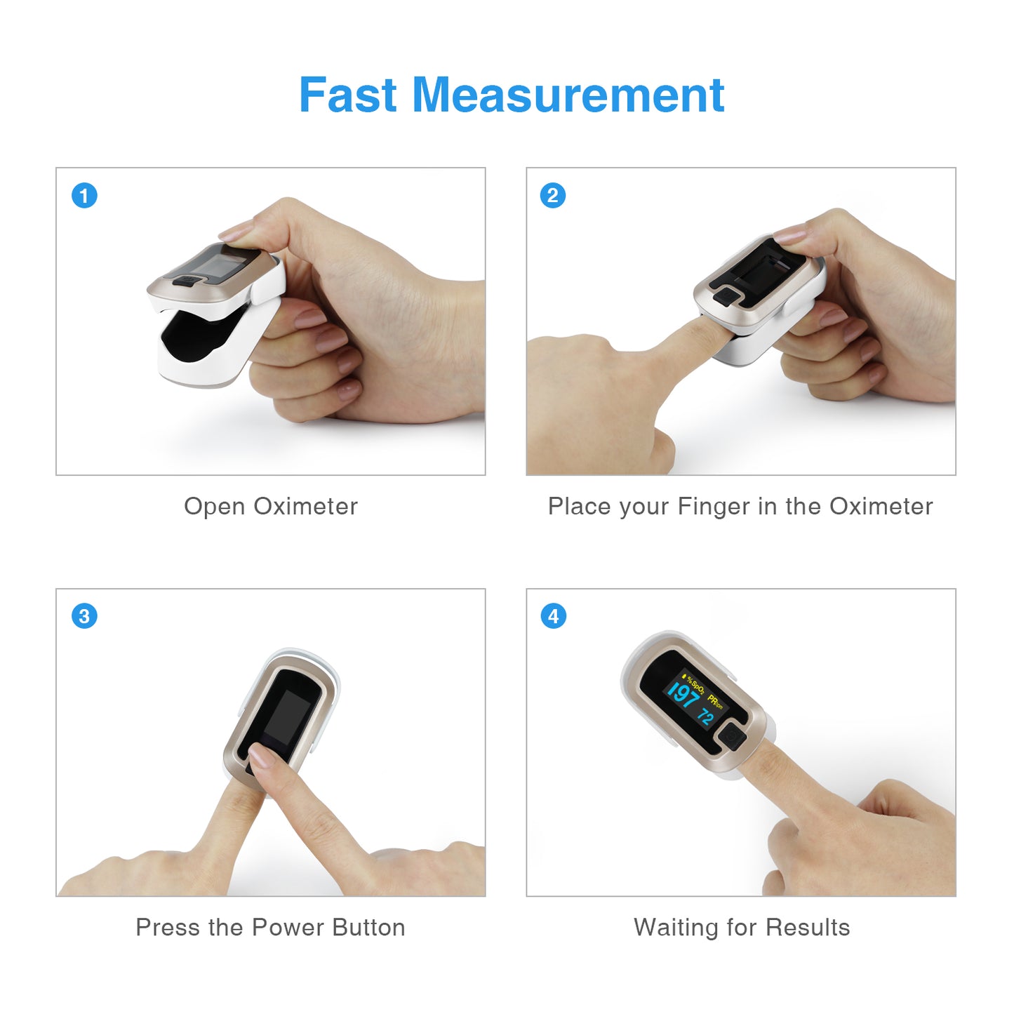 Pulse Pro CN340™ OLED Fingertip Pulse Oximeter, Luxury Gold