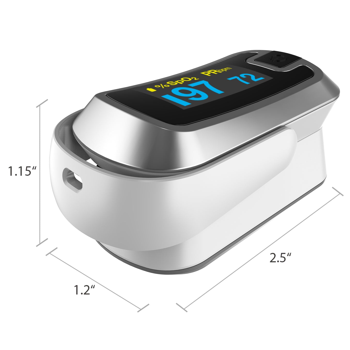Pulse Pro CN340™ OLED Fingertip Pulse Oximeter, Silver