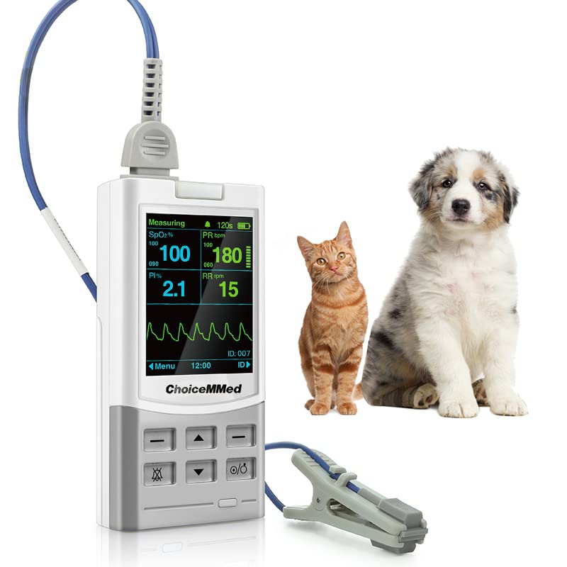Handheld Pulse Oximeter for Vet Use - Heart Rate and Blood Pressure Monitor - Medical Monitoring for Dog, Cat, and Small Animals - Blood Oxygen Saturation Medical Monitoring Equipment