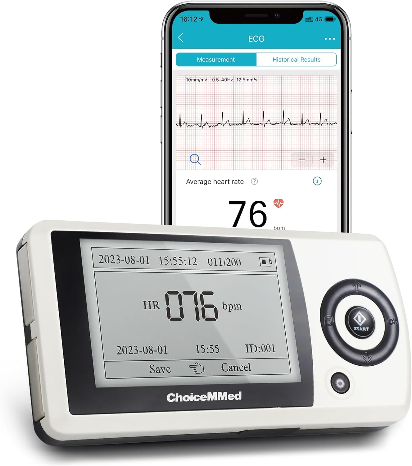 CHOICEMMED Portable ECG Monitor - Record ECG and Heart Rate On-The-Go ...