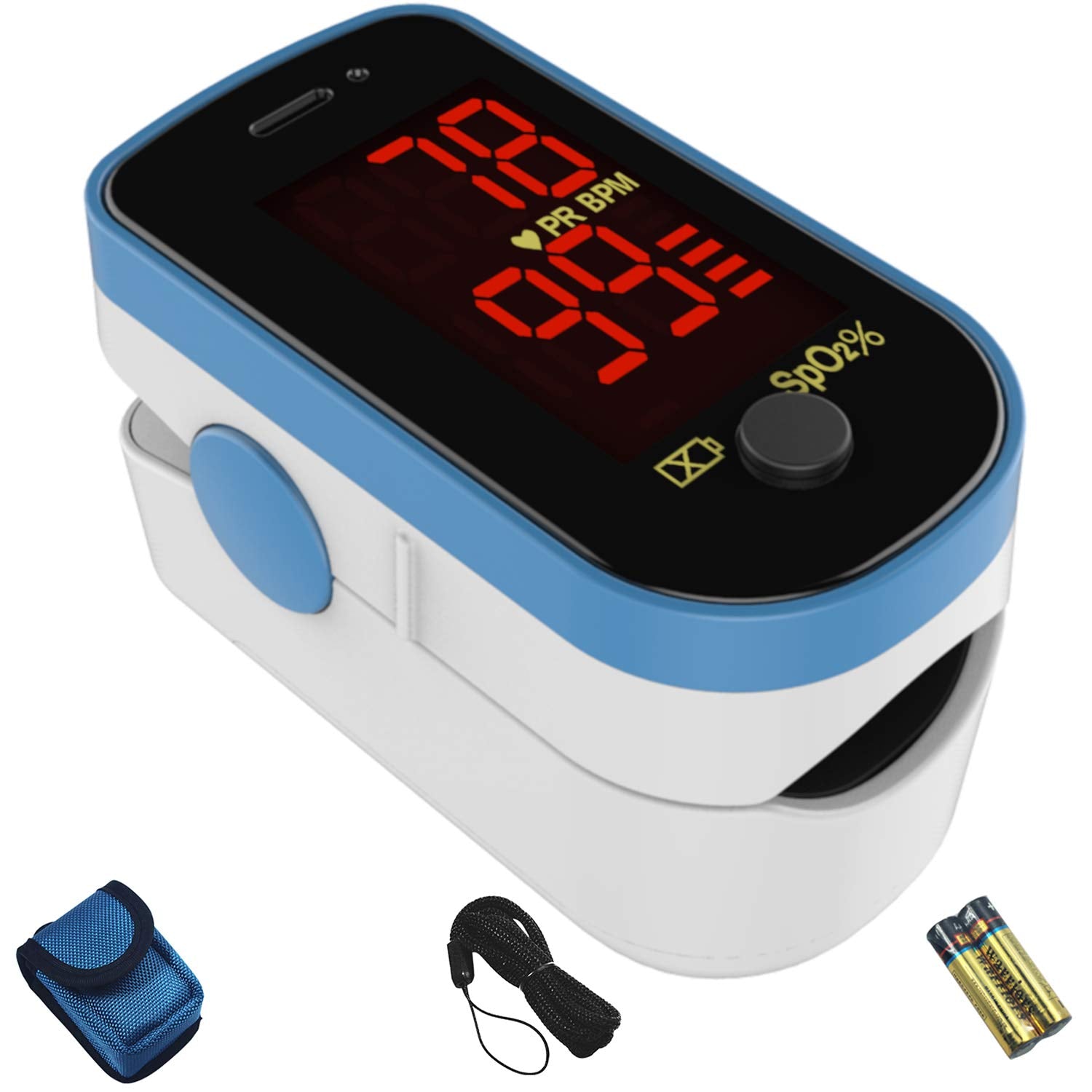 Fingertip Pulse Oximeter LED Blood Oxygen Monitor Spo2 Reading