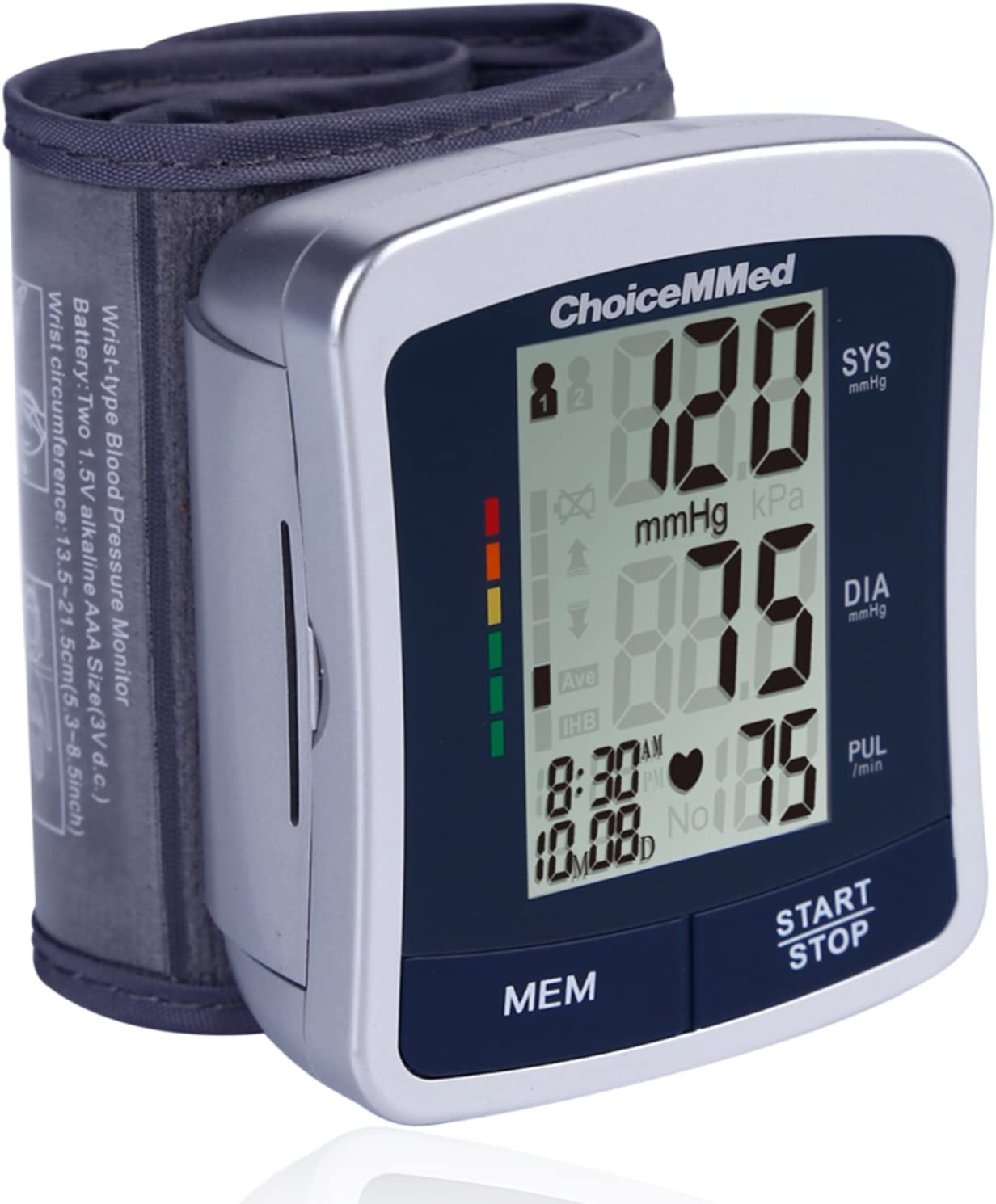 CHOICEMMED Wrist Blood Pressure Monitor - BP Cuff Meter with Display - -  Mibest Store