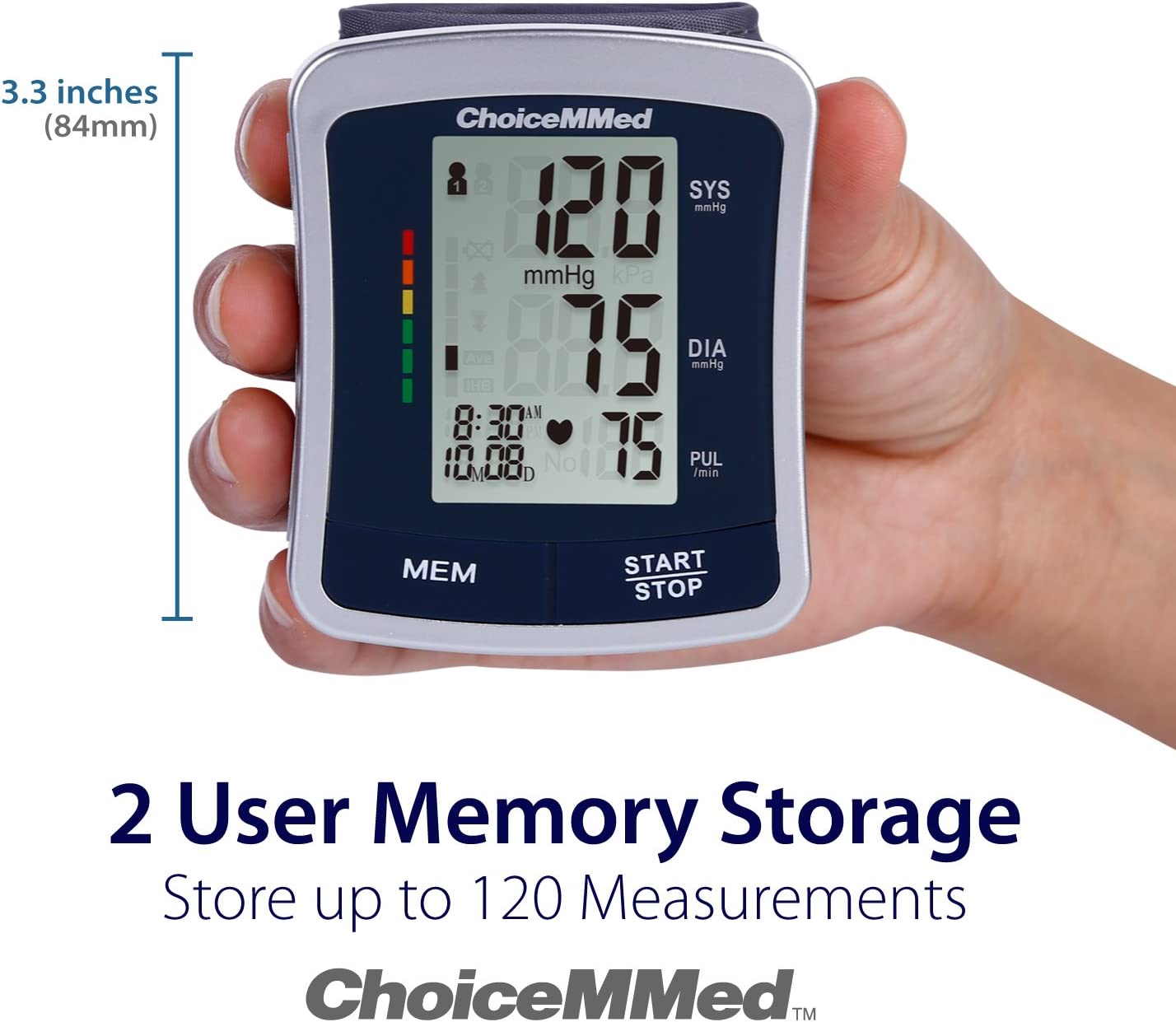 Wrist High Blood Pressure Monitor BP Cuff Gauge Heart Rate Automatic M –  Protege Medical Inc.